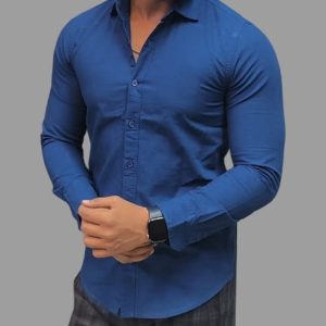 No Pocket Shirt ( Navy blue colour )