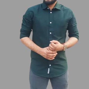 No Pocket Shirt ( Bottol green colour )
